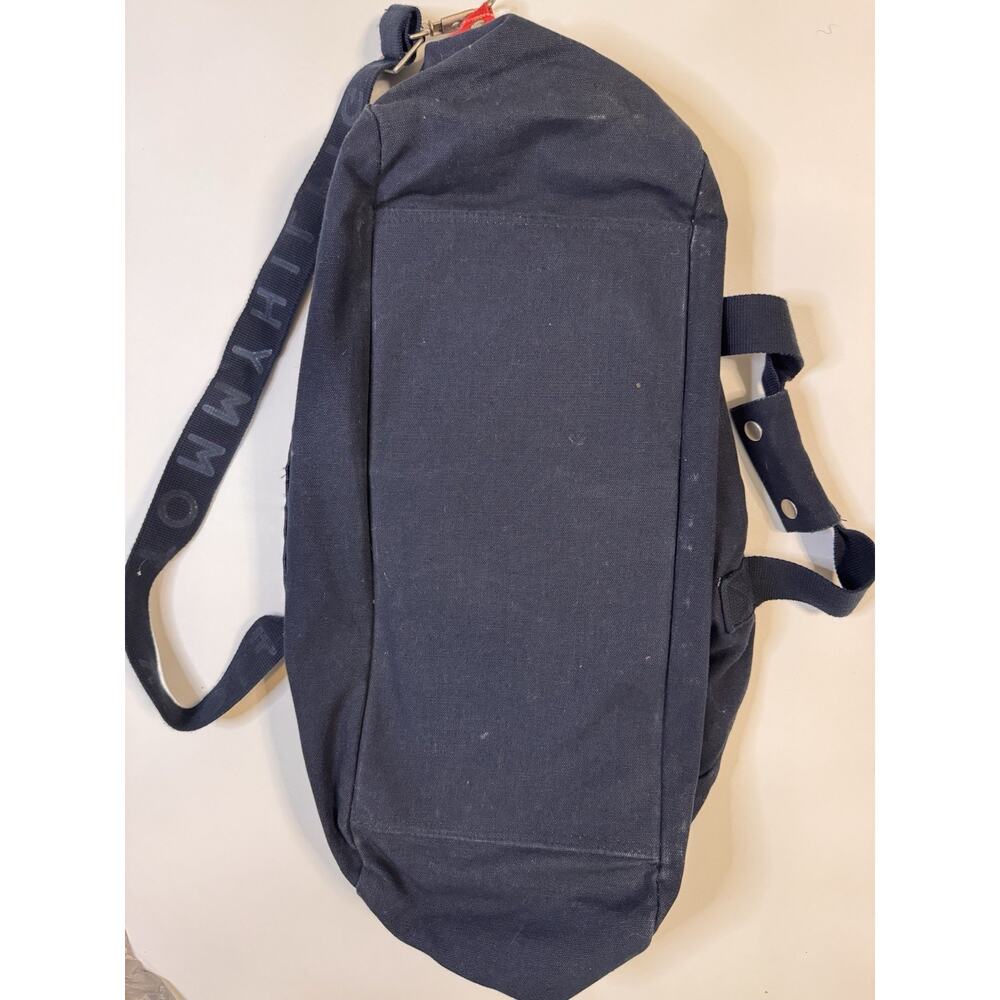 Tommy Hilfiger Bag Adult Large Blue Duffle Bag 90s Logo Canvas Distressed Mens - Picture 10 of 12